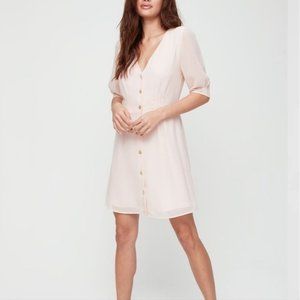 🔥🔥 Aritzia Wilfred Button Front Dress Short Sleeve YELLOW Size 8